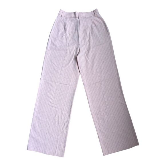 PINKO Stripe High Waist Flared Wide Cut Leg Light Pink Casual Size M USA 40 IT - Picture 3 of 8